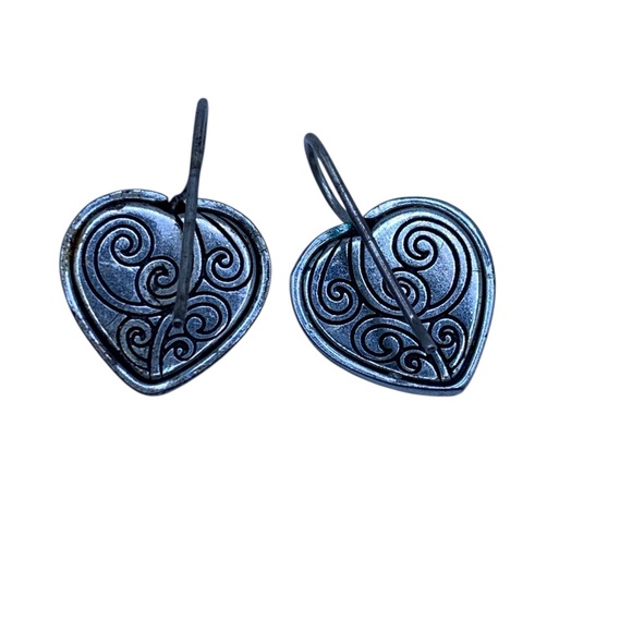 Brighton Red Crystal Heart Earrings French Hooks Rare Retired Cupids Love - Picture 7 of 9